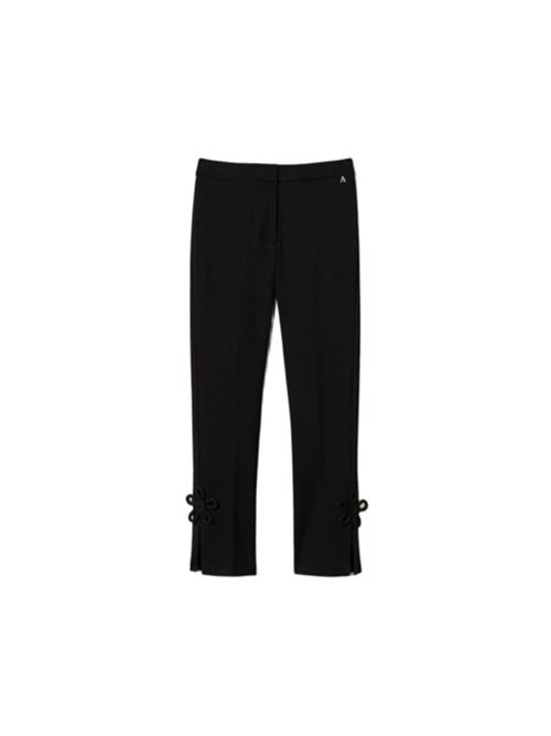 pantaloni donna punto milano viscosa neri TWINSET | 251AP253300006